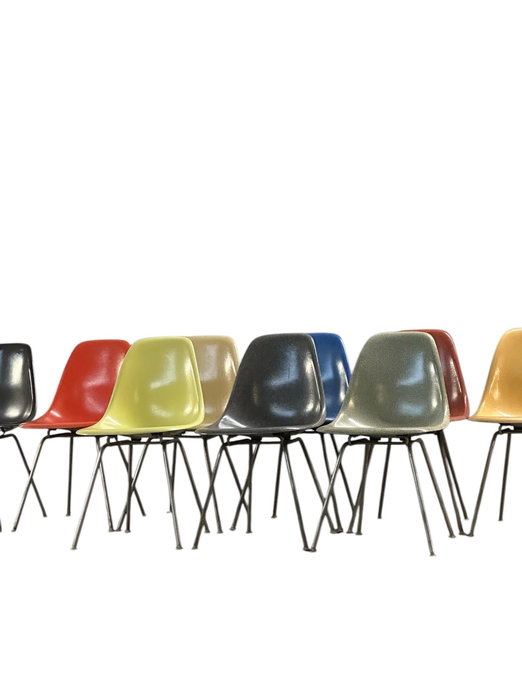 20th Century Set of 10 Multicolored Original Production Eames Dining Chairs by Herman Miller For Sale