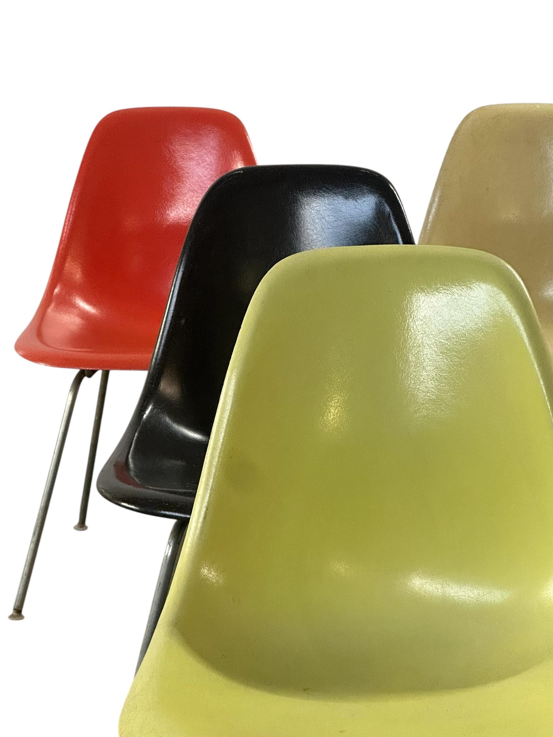 Set of 10 Multicolored Original Production Eames Dining Chairs by Herman Miller For Sale 1