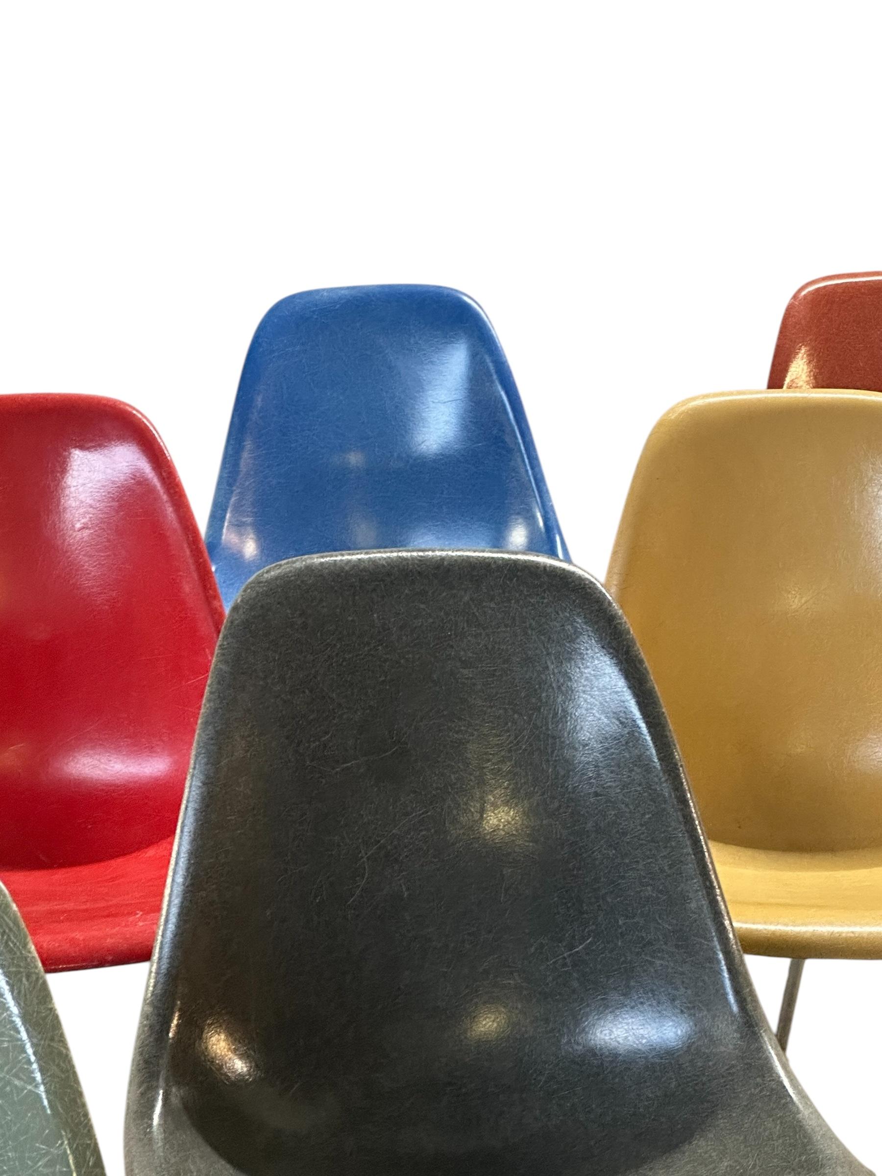 Set of 10 Multicolored Original Production Eames Dining Chairs by Herman Miller For Sale 2