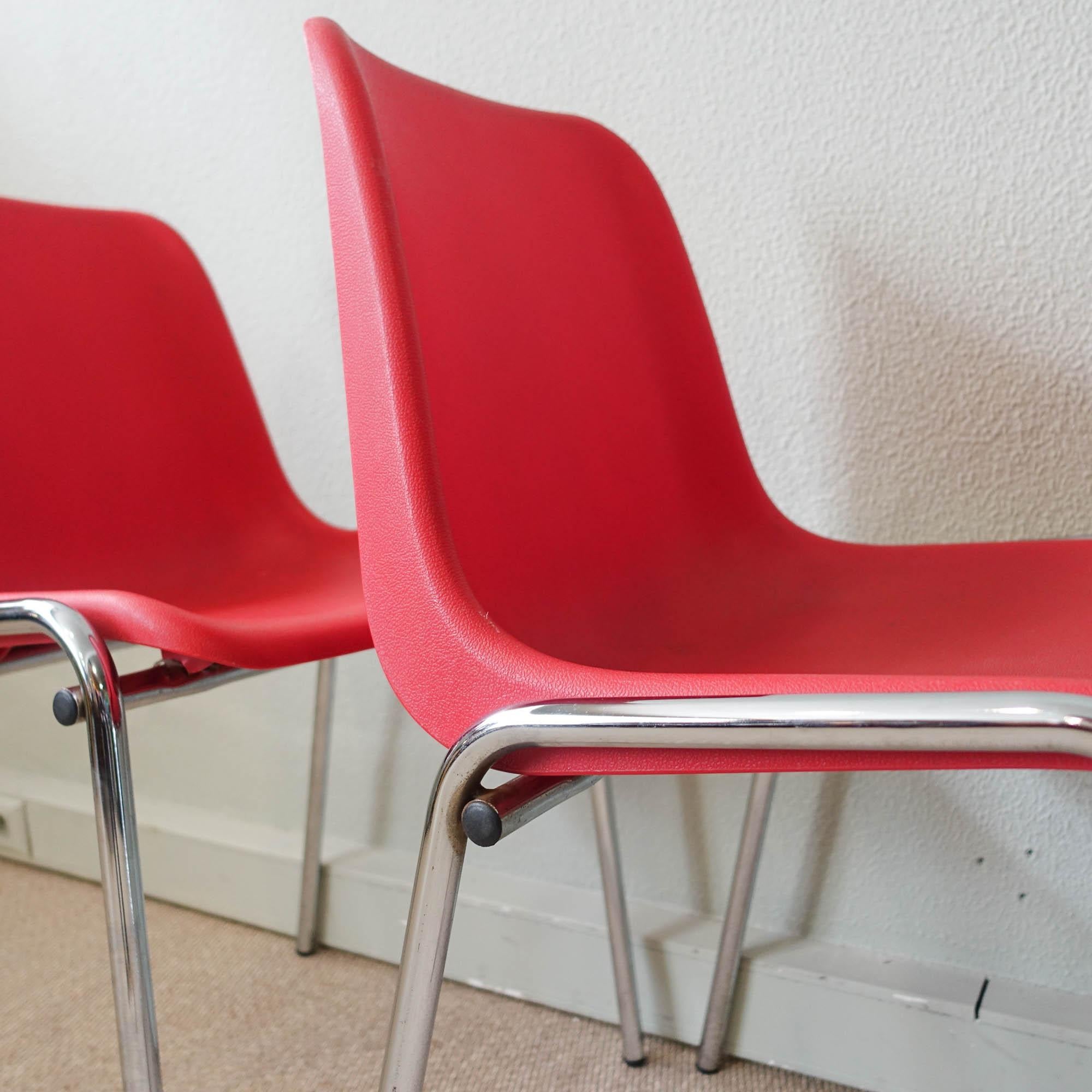 Set of 10 Multicolored Stackable Chairs in the Style of Helmut Starke, 1970s For Sale 8