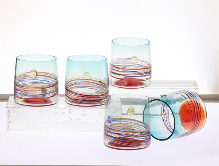 Set of 10 Murano Tumblers, Cenedese Sfumato 1960, Young Collection, Masterpieces For Sale 4