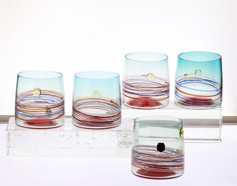 Set of 10 Murano Tumblers, Cenedese Sfumato 1960, Young Collection, Masterpieces For Sale 1