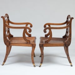 Set of 10 Neoclassical Inlaid Armchairs