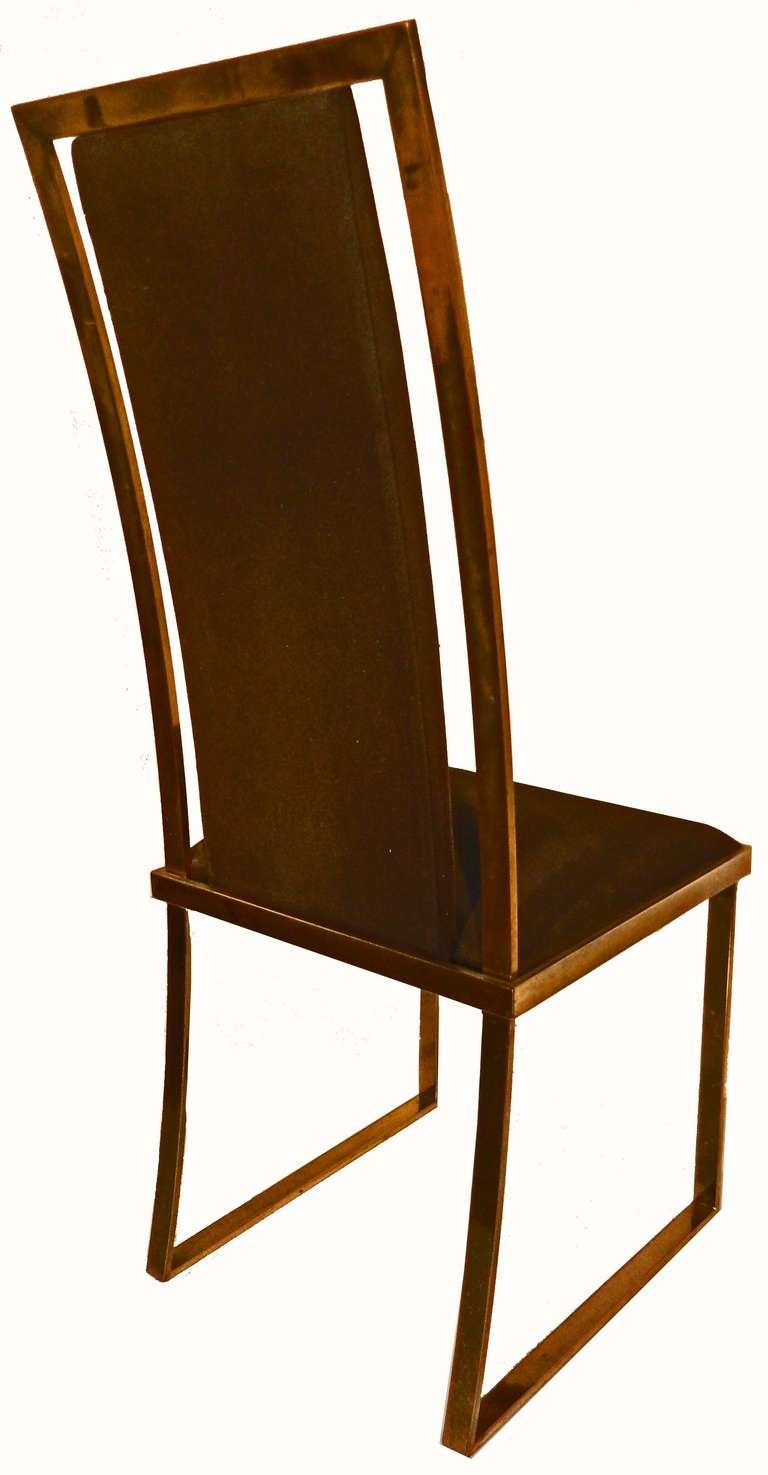Mid-Century Modern Ensemble de 10 chaises Mangematin en nickel poli en vente