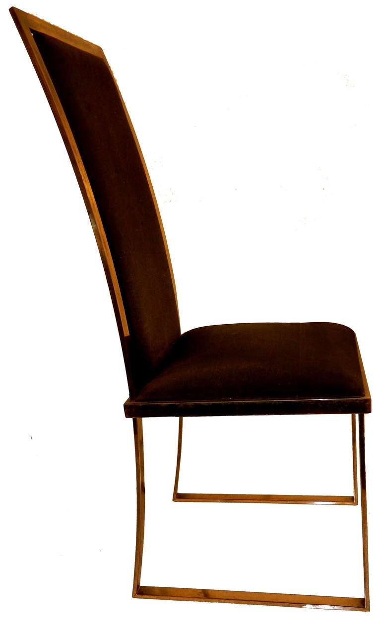French Set of 10 Nickel Polished Mangematin Chairs For Sale
