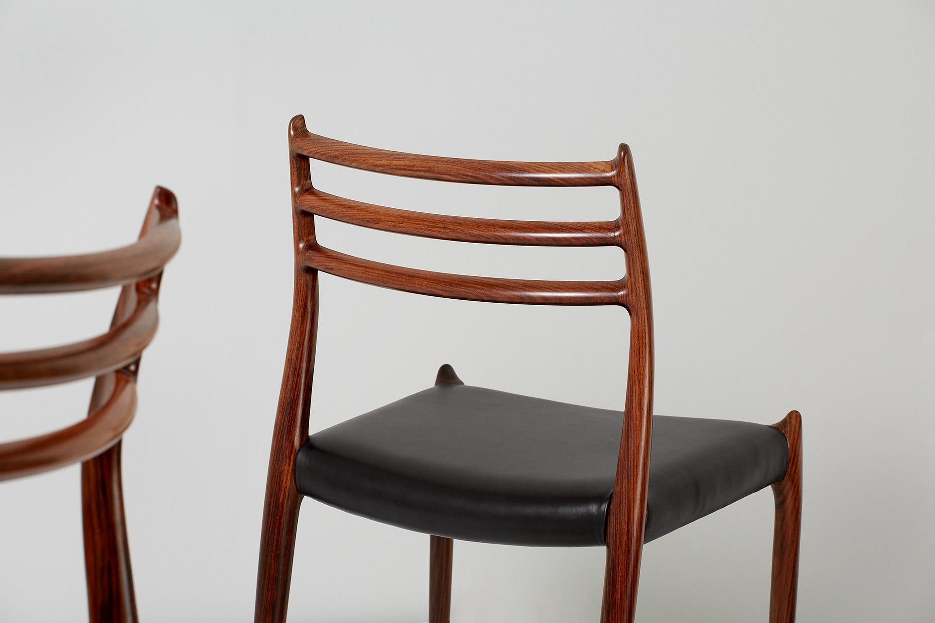 Set of 10 Niels Møller Model 78 Rosewood Dining Chairs, 1962 For Sale 4