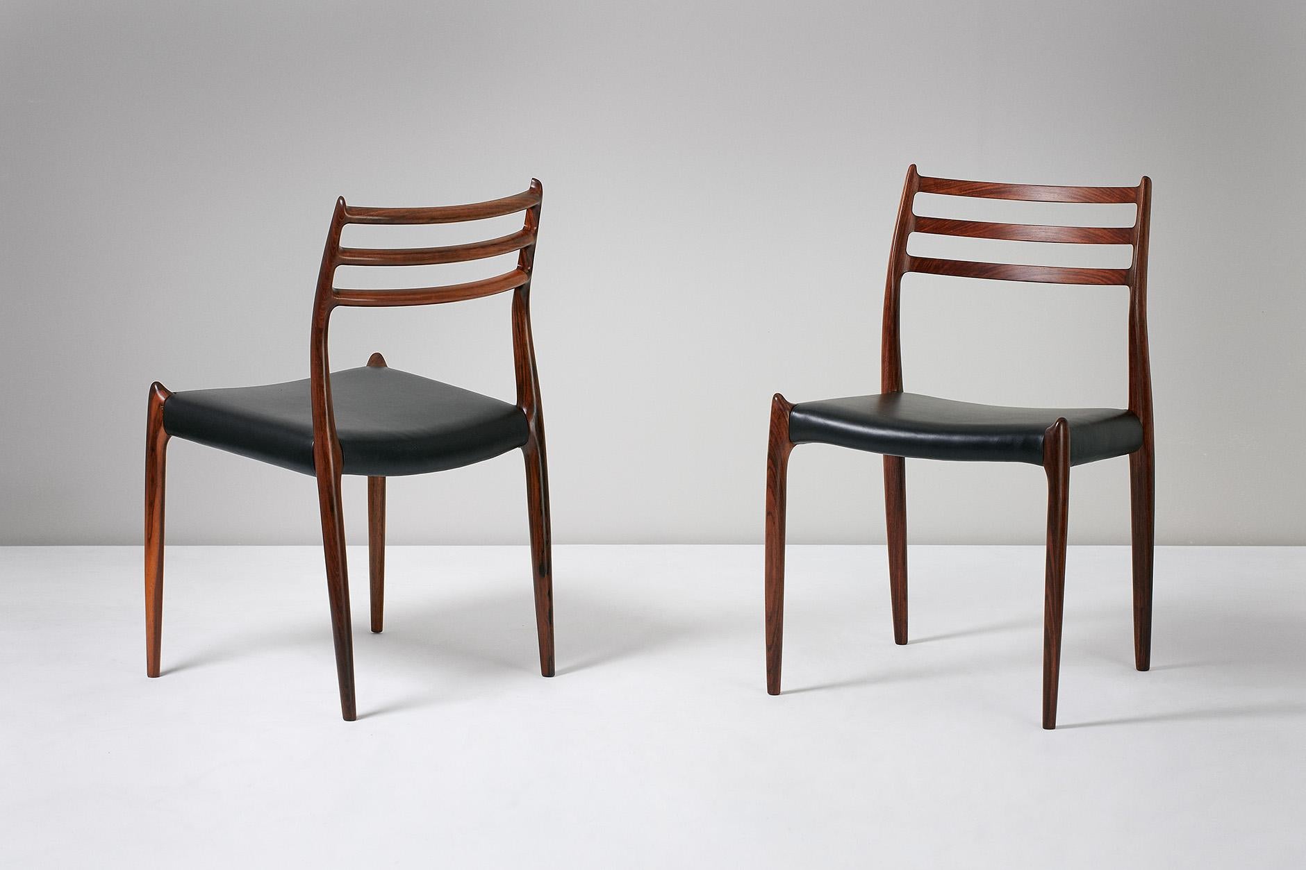 Set of 10 Niels Møller Model 78 Rosewood Dining Chairs, 1962 For Sale 5