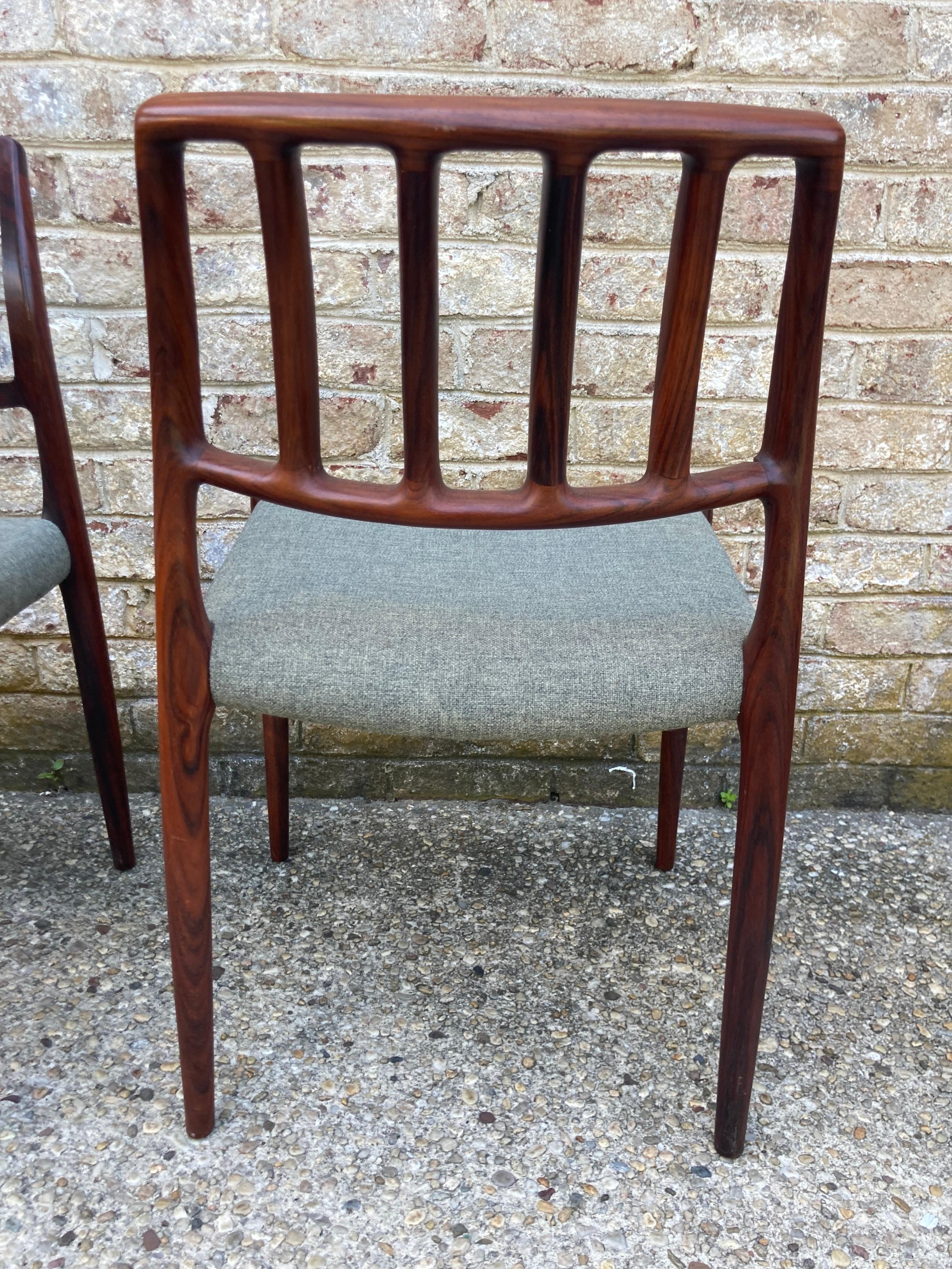 Late 20th Century Set of 10 Niels Moller Rosewood Dining Chairs