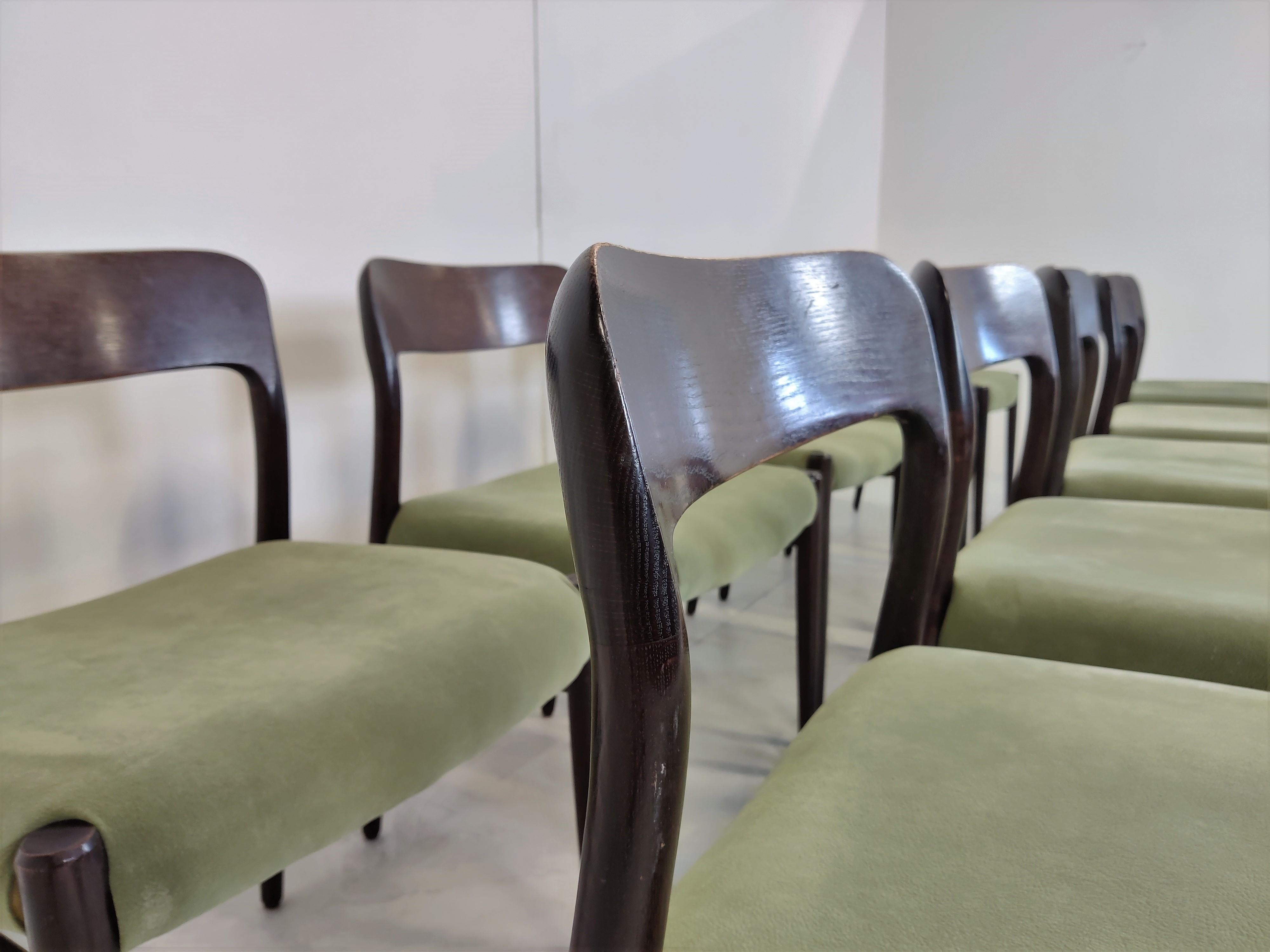 Set of 10 Niels Otto Moller Model 75 Dining Chairs, 1960s In Good Condition In HEVERLEE, BE