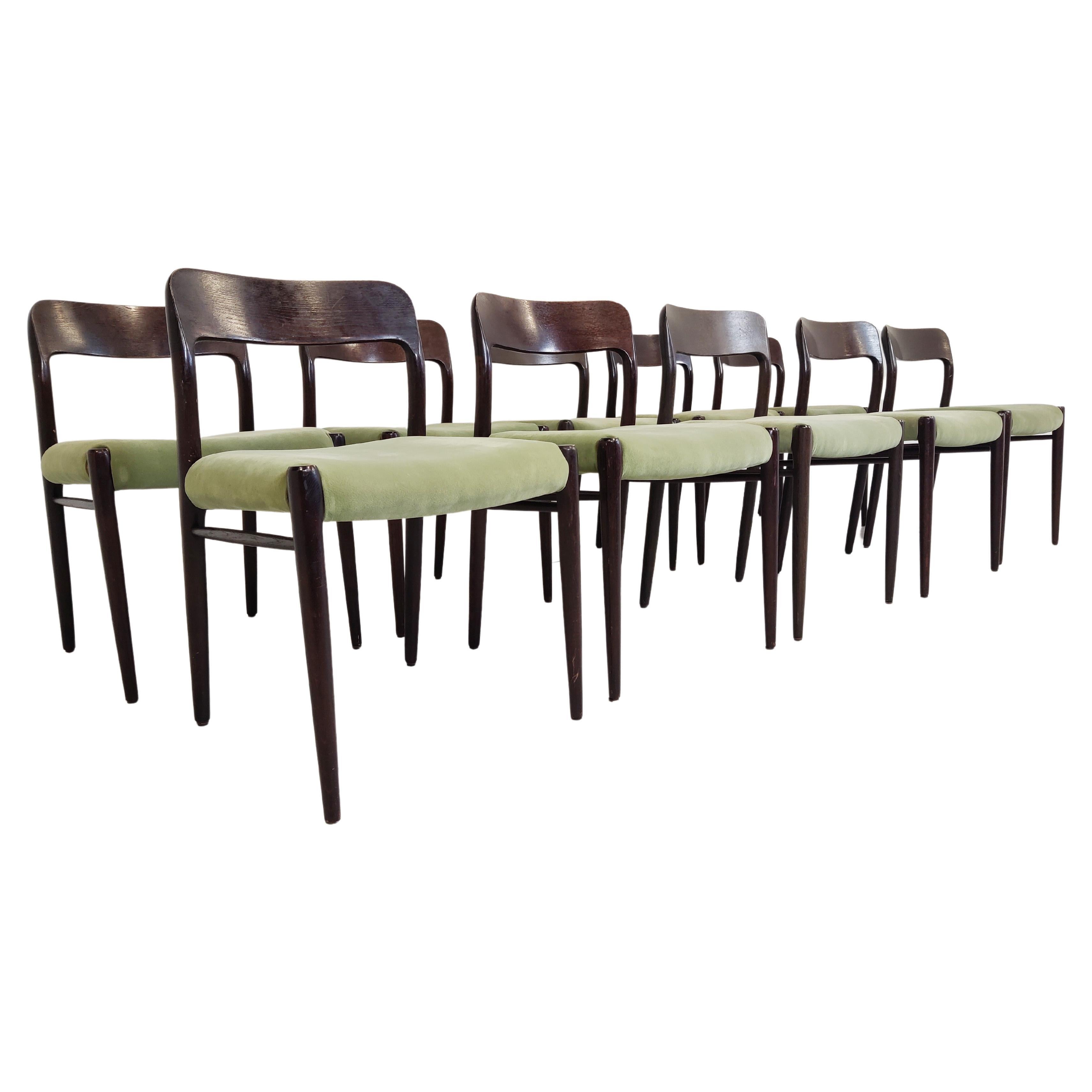 Set of 10 Niels Otto Moller Model 75 Dining Chairs, 1960s