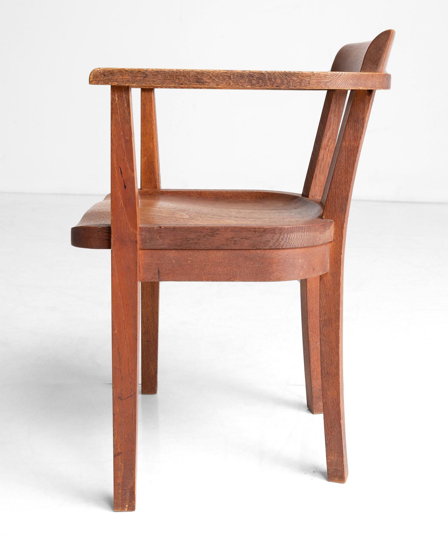 Set of '10' Oak Dining Chairs by Gordon Russell, England, circa 1930 5