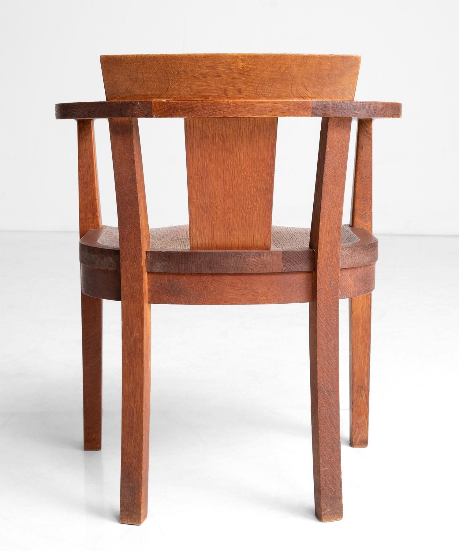 Set of '10' Oak Dining Chairs by Gordon Russell, England, circa 1930 6