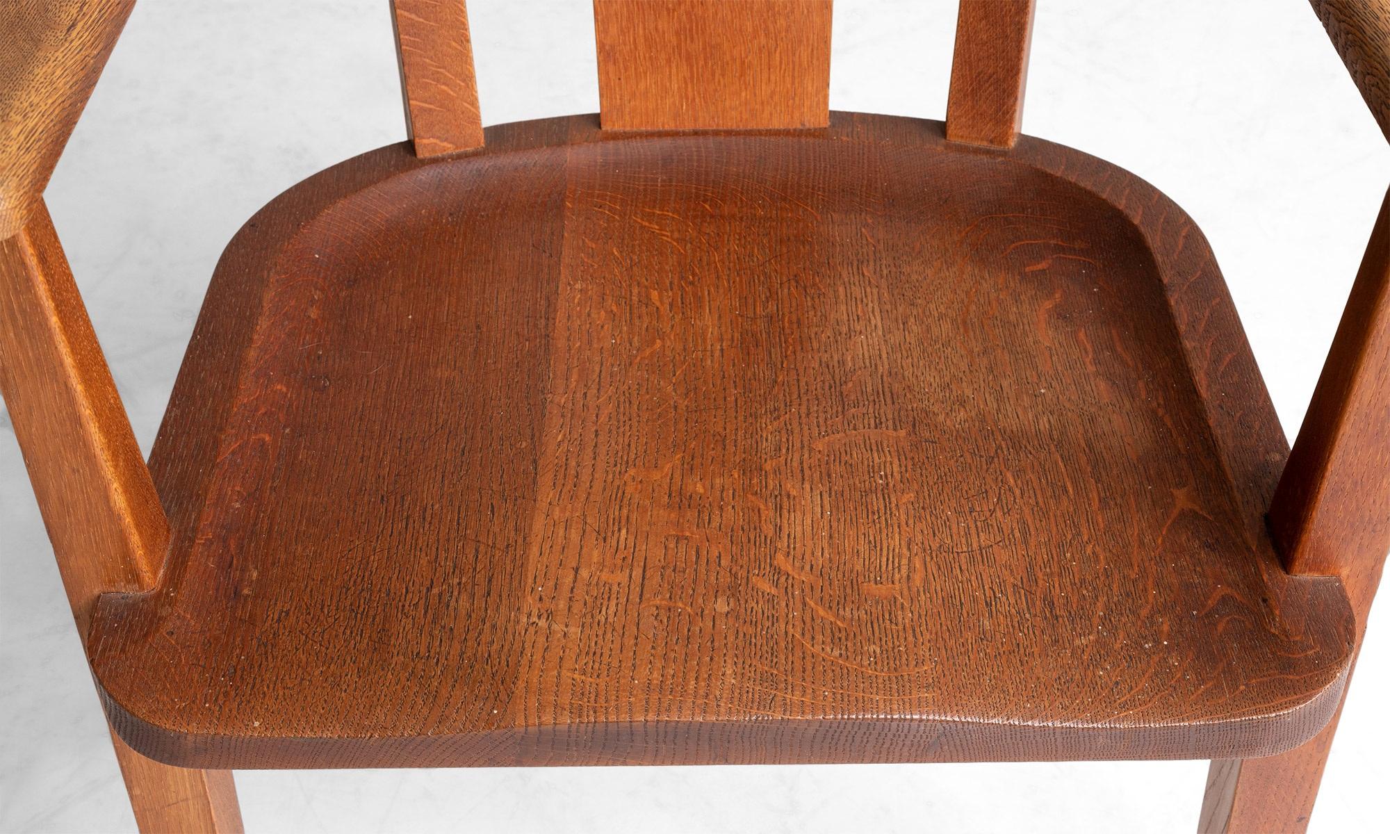 Set of '10' Oak Dining Chairs by Gordon Russell, England, circa 1930 In Good Condition In Culver City, CA