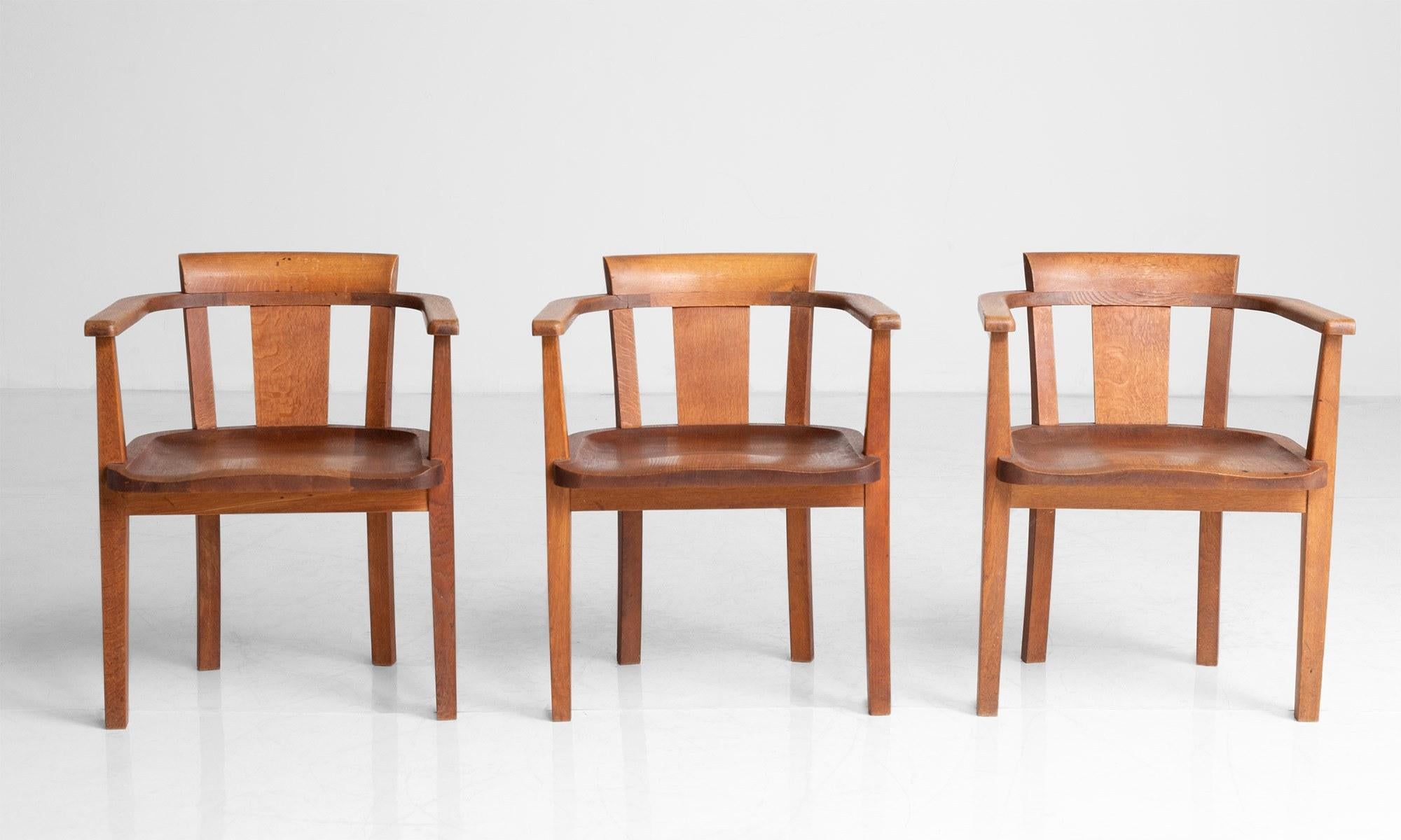 20th Century Set of '10' Oak Dining Chairs by Gordon Russell, England, circa 1930