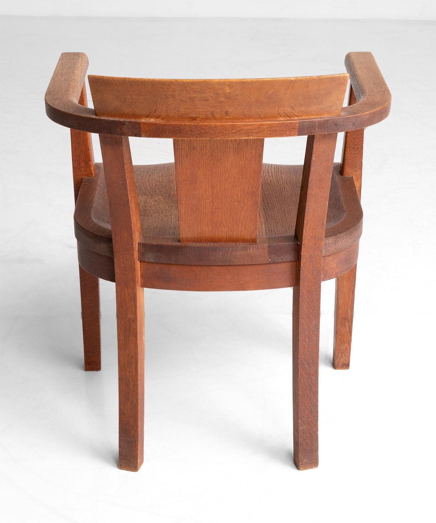 Set of '10' Oak Dining Chairs by Gordon Russell, England, circa 1930 4