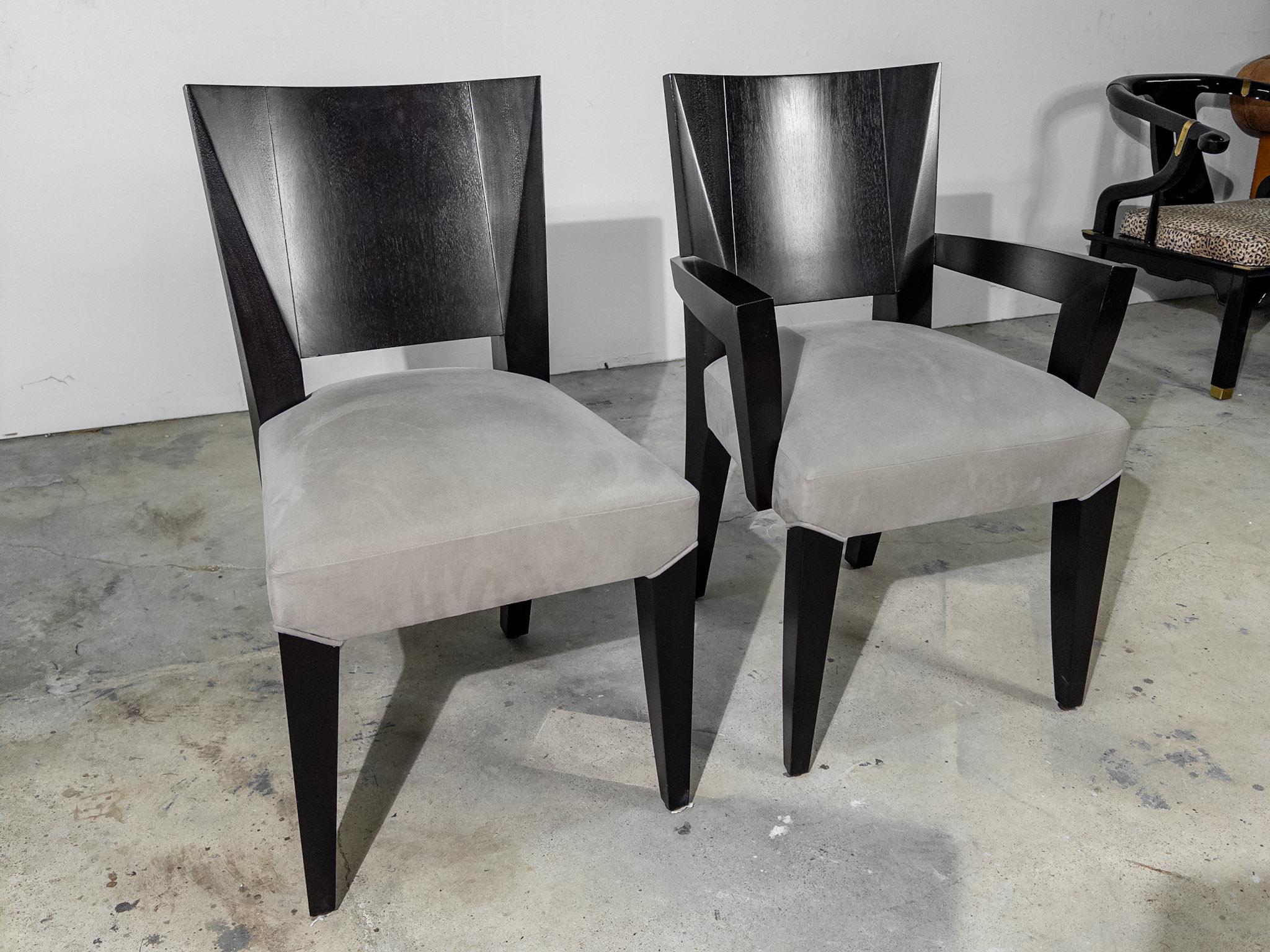 Set of 10 Ocean Dining Chairs by Dakota Jackson (2 Arm Chairs, 8 Side Chairs) In Good Condition For Sale In Houston, TX