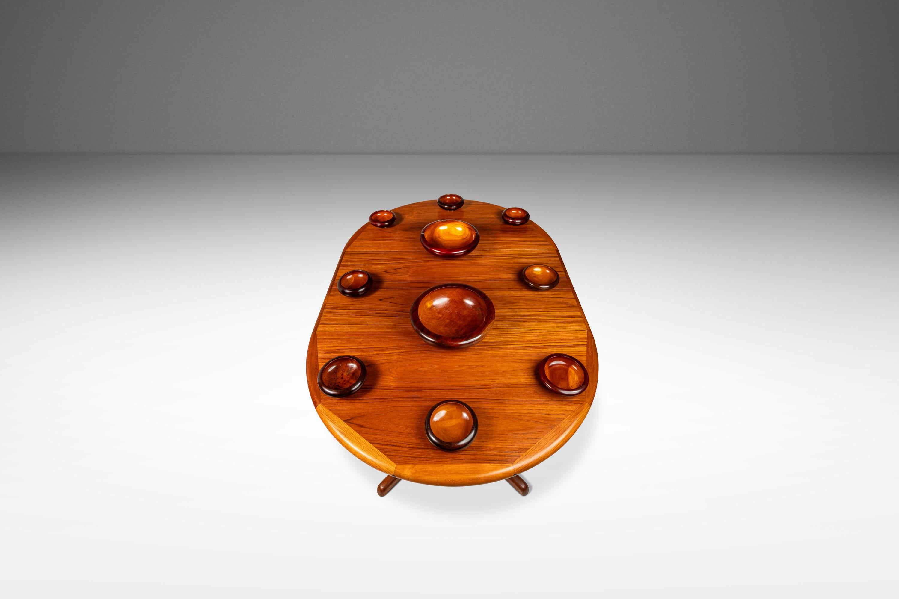 Set of 10 Organic Modern Hand-Turned Cherry Wood Serving Bowls, USA, c. 1960s For Sale 7