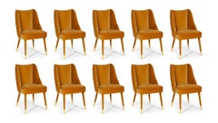 Set of 10 Organic nature-inspired velvet Figueroa dining chair by InsidherLand