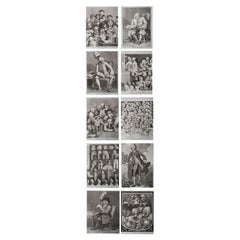Set of 10 Original Antique Prints After Hogarth, Political, Satirical