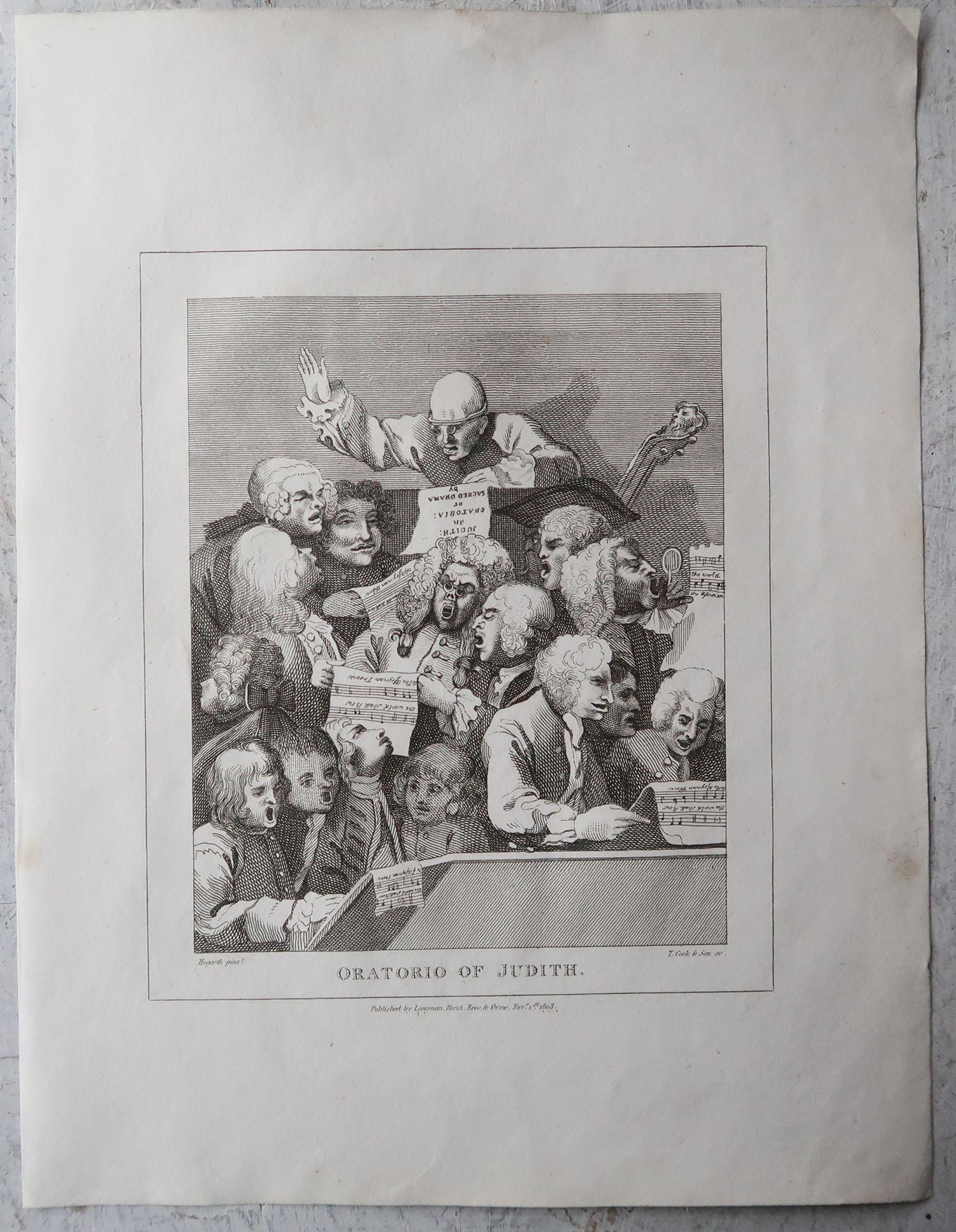 Wunderbarer Satz von Hogarth-Drucken

Typisch für das satirisch-politische, fast surrealistische Kunstwerk von Hogarth

Kupferstiche von Thomas Cook

Veröffentlicht von Longman, Hirst, Rees & Orme, 1807-1808

Ungerahmt und nicht