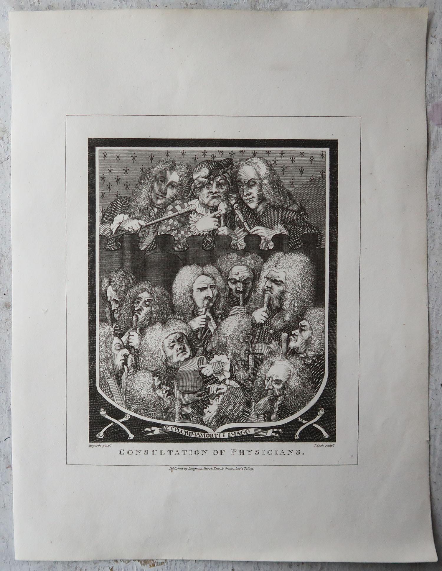 Georgian Set of 10 Original Antique Prints After Hogarth, Political, Satirical For Sale