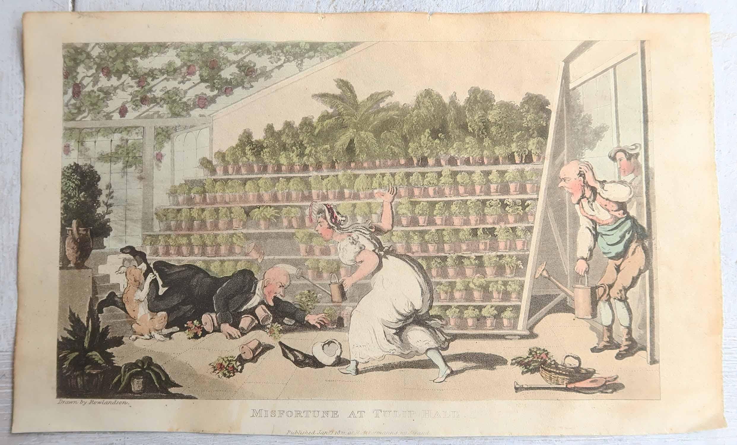 Set of 10 Original Antique Prints After Thomas Rowlandson. Dated 1819 For Sale 1