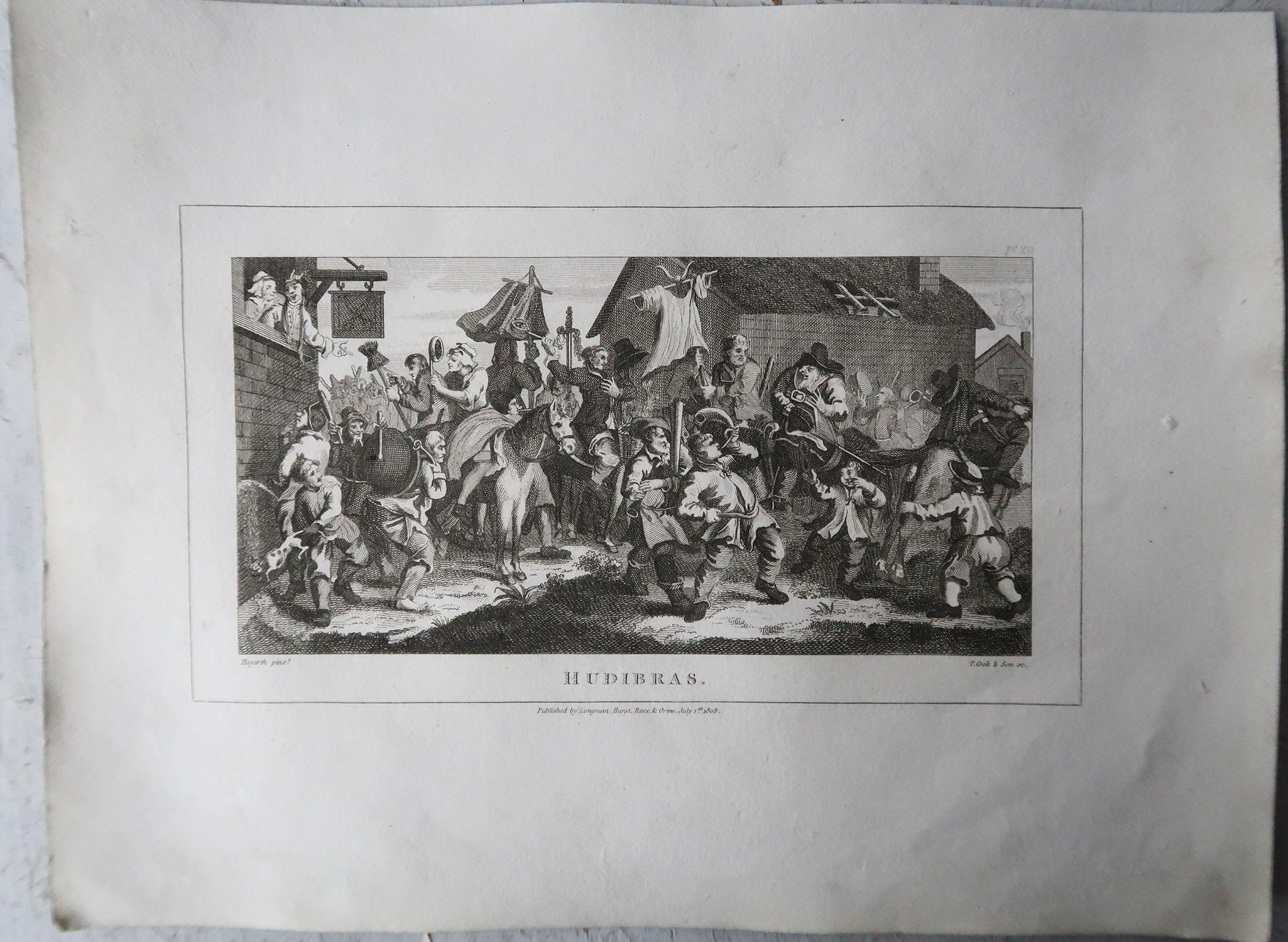 Ensemble de 10 estampes anciennes originales d'après William Hogarth, 