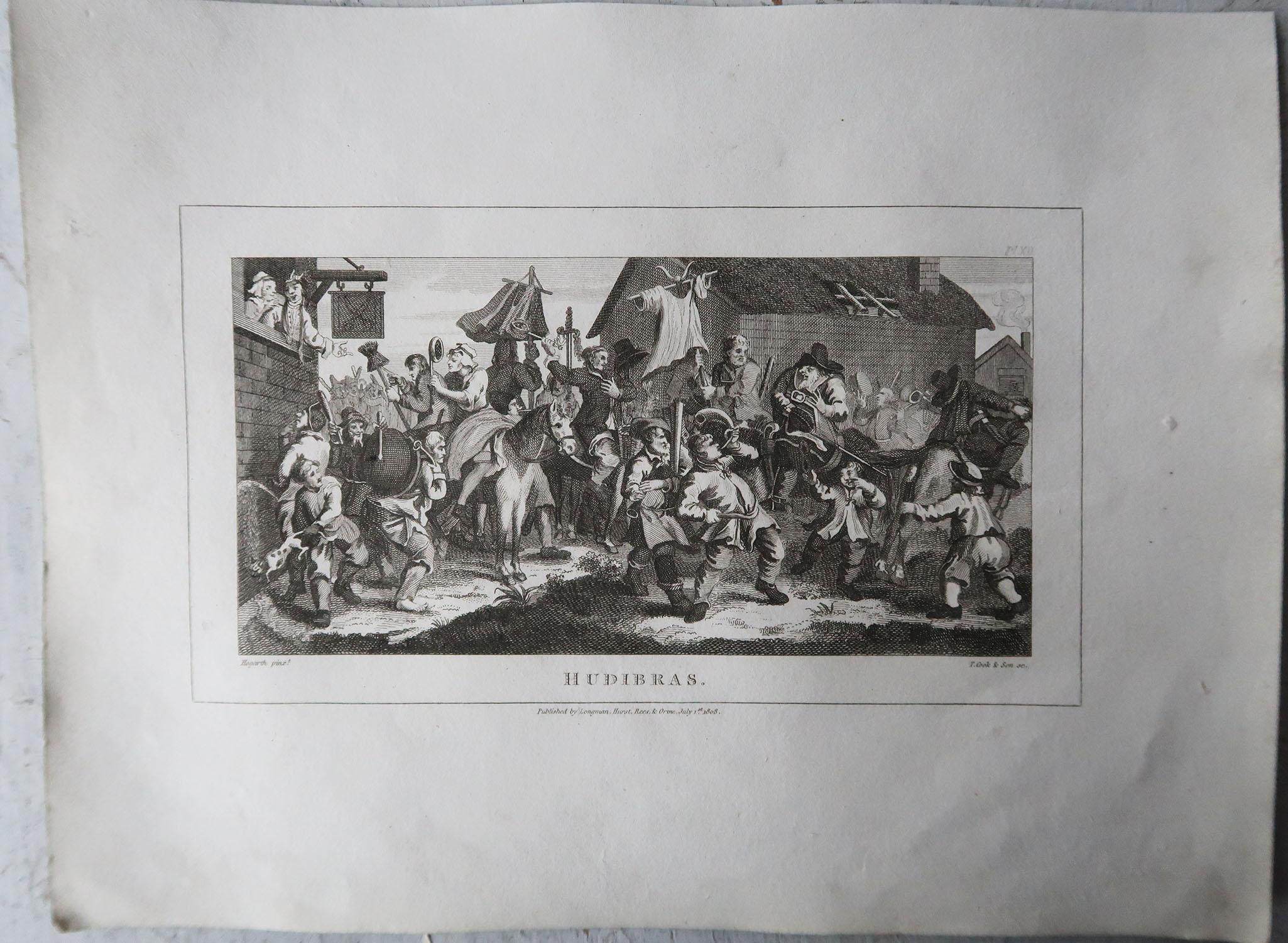 Set of 10 Original Antique Prints After William Hogarth, 