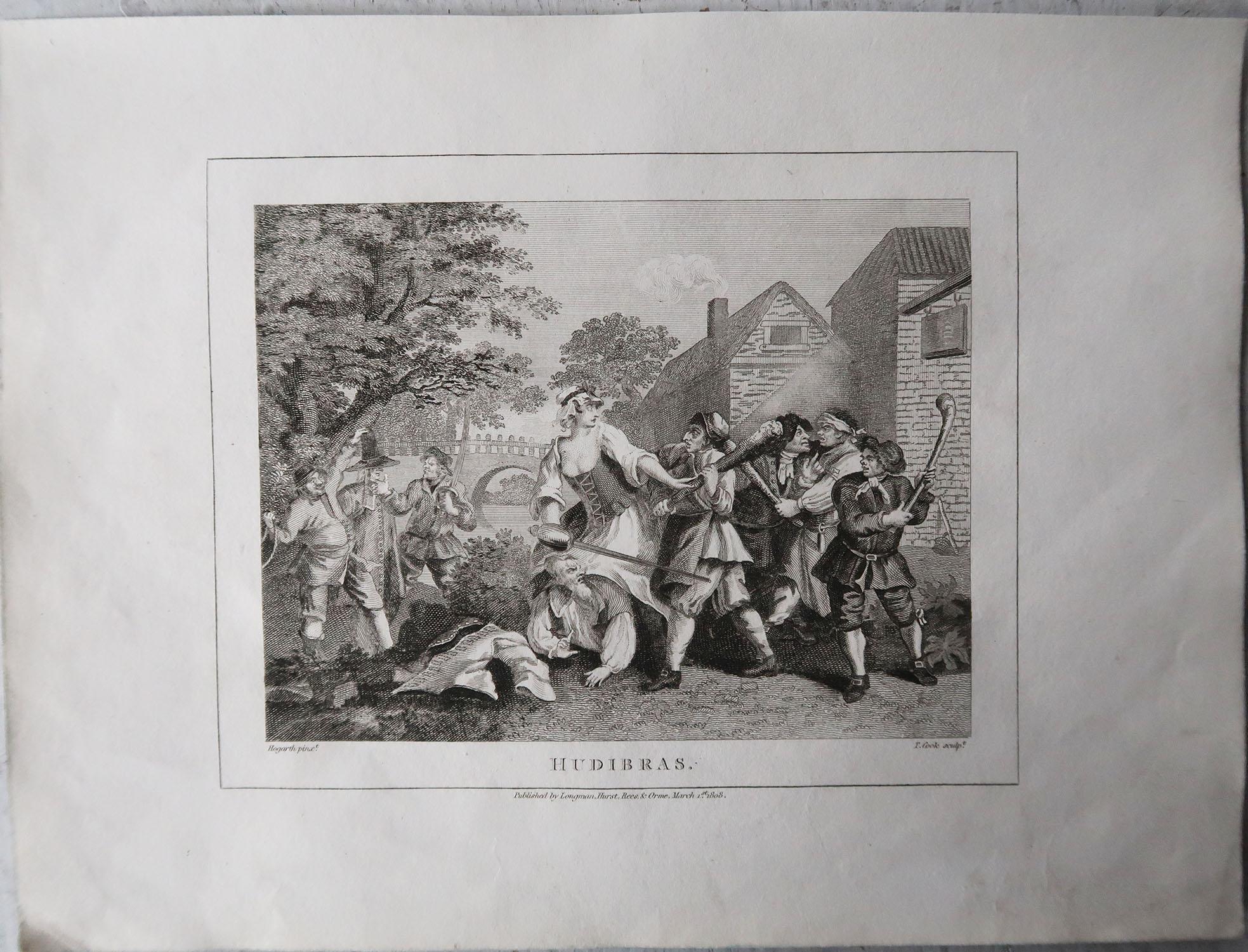 Set of 10 Original Antique Prints After William Hogarth, 