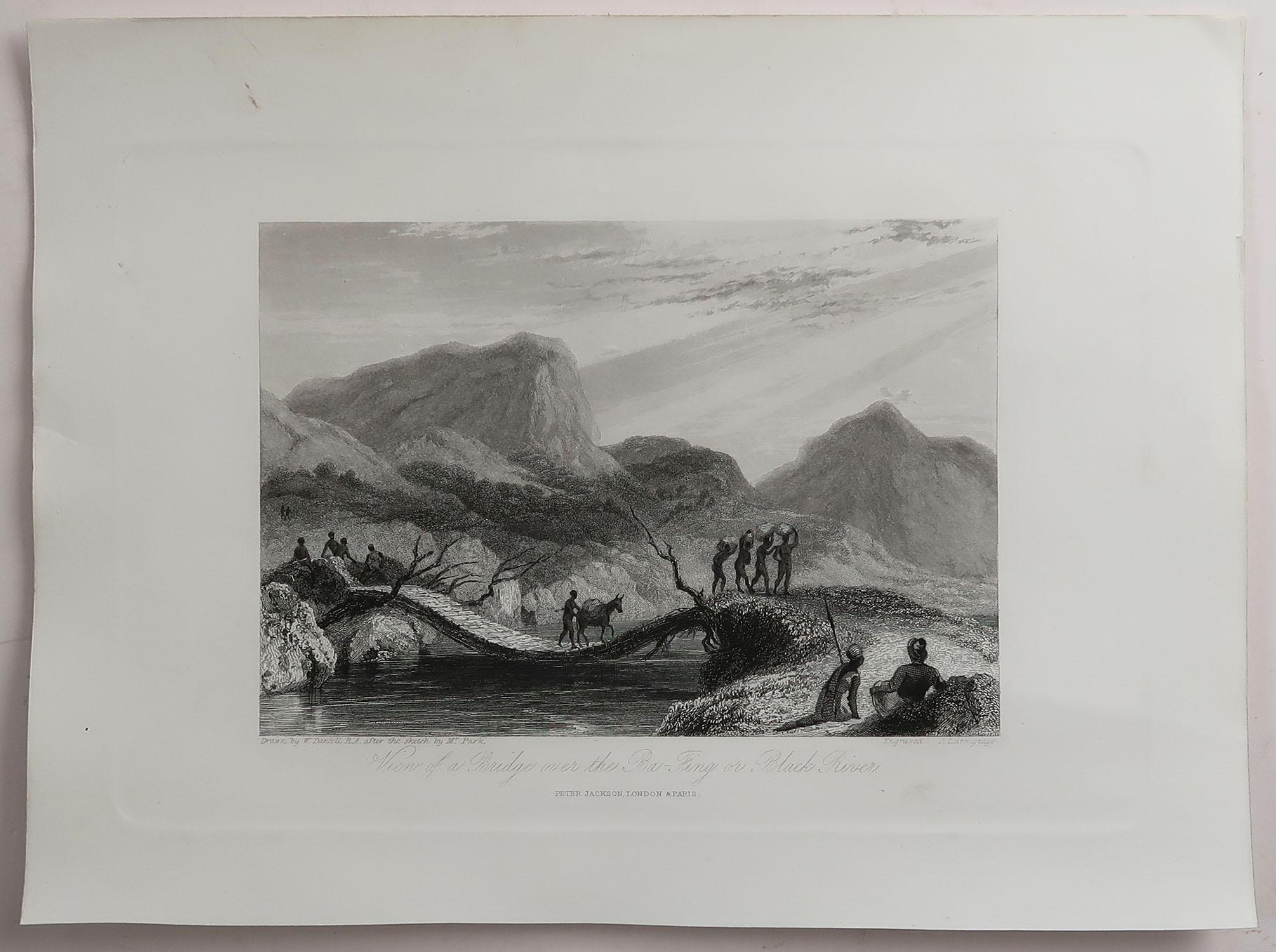 Wonderful set of 10 prints of Africa

Steel engravings. 

Mainly published by Fisher

Some have dates on them between 1835 and 1840

Unframed.





