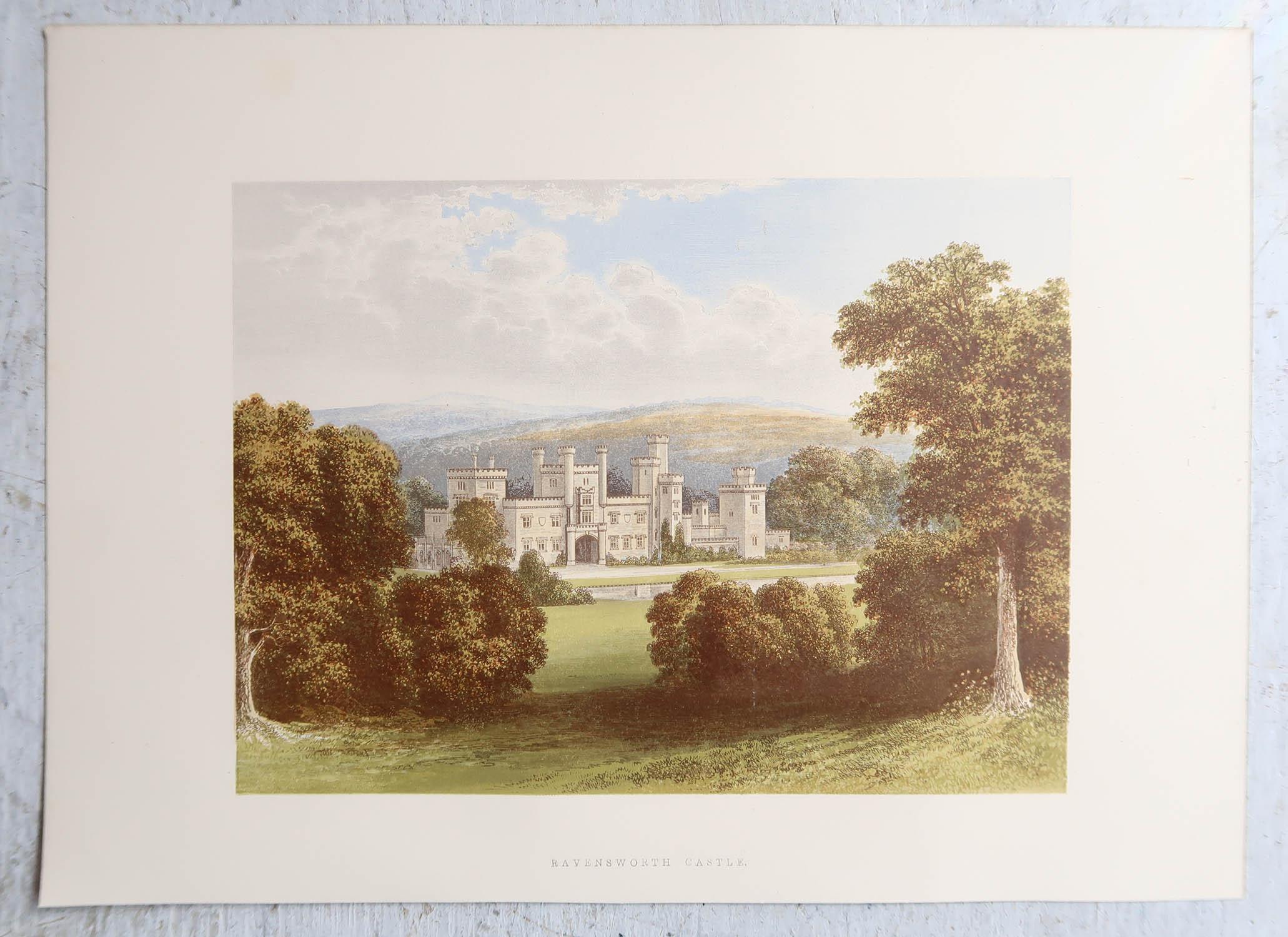 Georgien Ensemble de 10 estampes originales de châteaux britanniques, A.I.C., C.1880 en vente