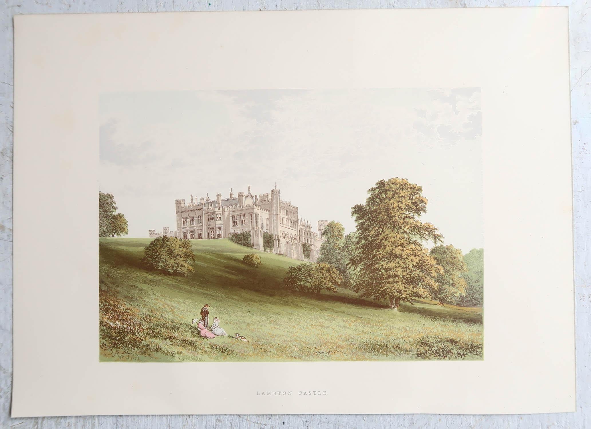 Autre Ensemble de 10 estampes originales de châteaux britanniques, A.I.C., C.1880 en vente