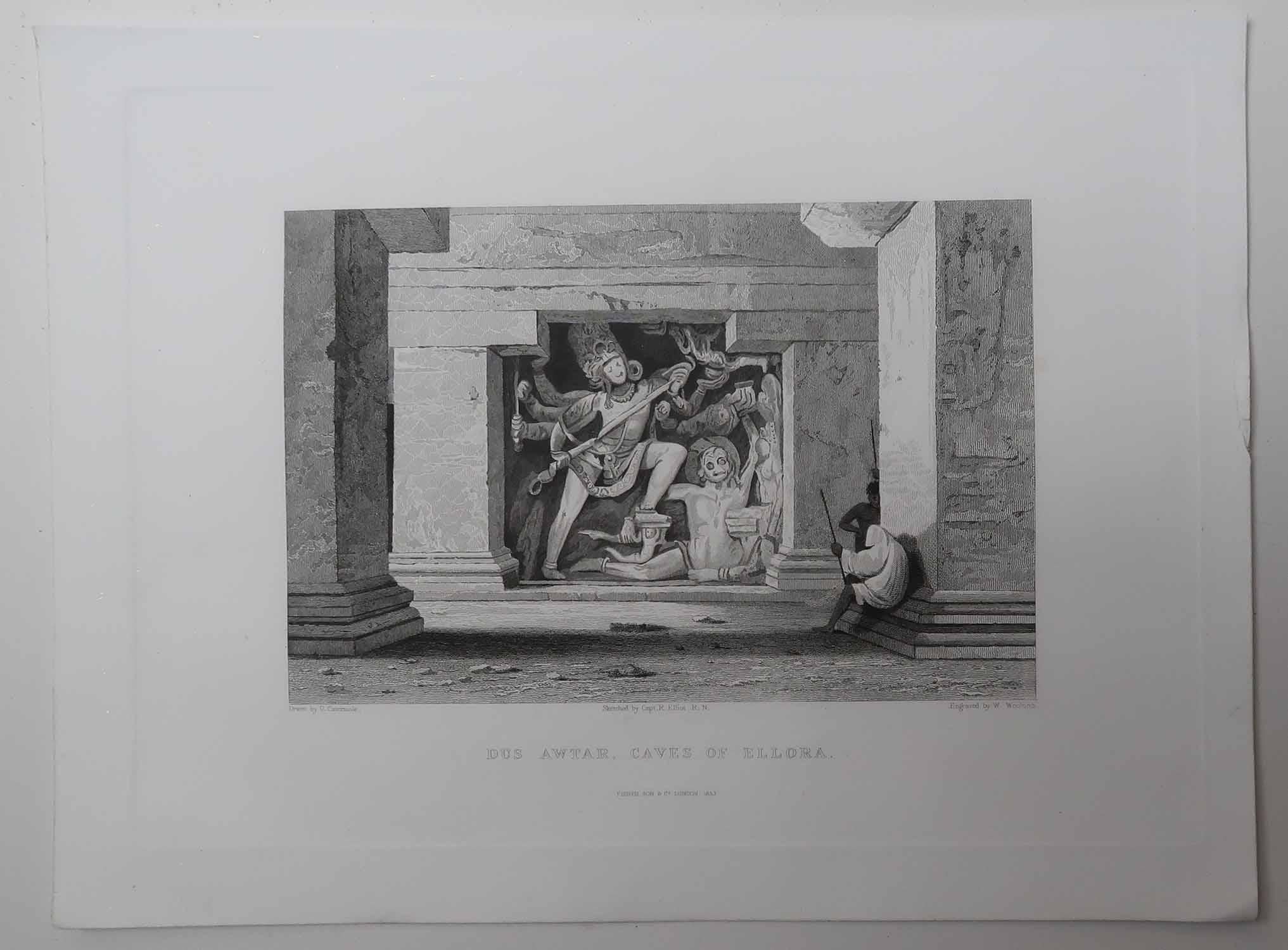 Milieu du XIXe siècle Ensemble de 10 estampes anciennes originales de l'Inde. Daté de 1832 en vente