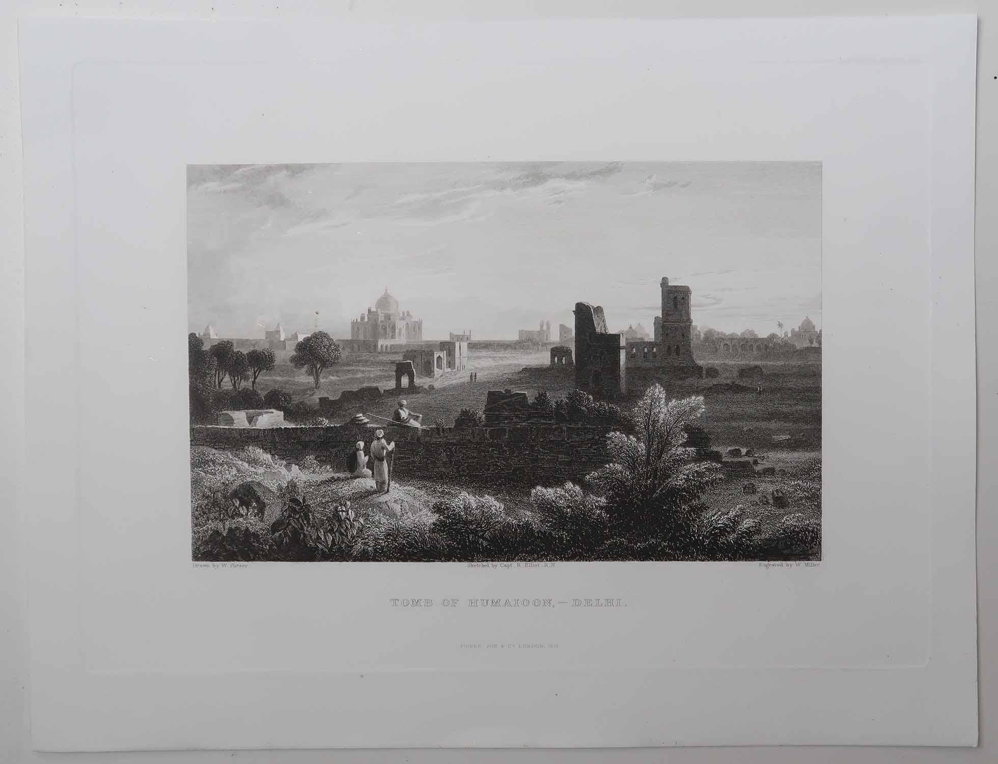 Papier Ensemble de 10 estampes anciennes originales de l'Inde. Daté de 1832 en vente