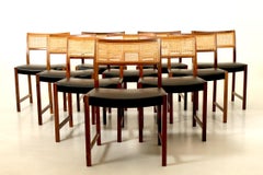 Set of 10 original vintage side chairs by Illum Vikkelsø, Denmark.