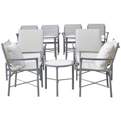 Set of 10 Outdoor Garden Furniture, Chic Design Gray and White-6 More Available