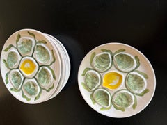 set of 10 oyster plates by Pornic MBFA, France, 1950's
