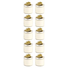 Set di 10 candele profumate di palma in vetro oro antico