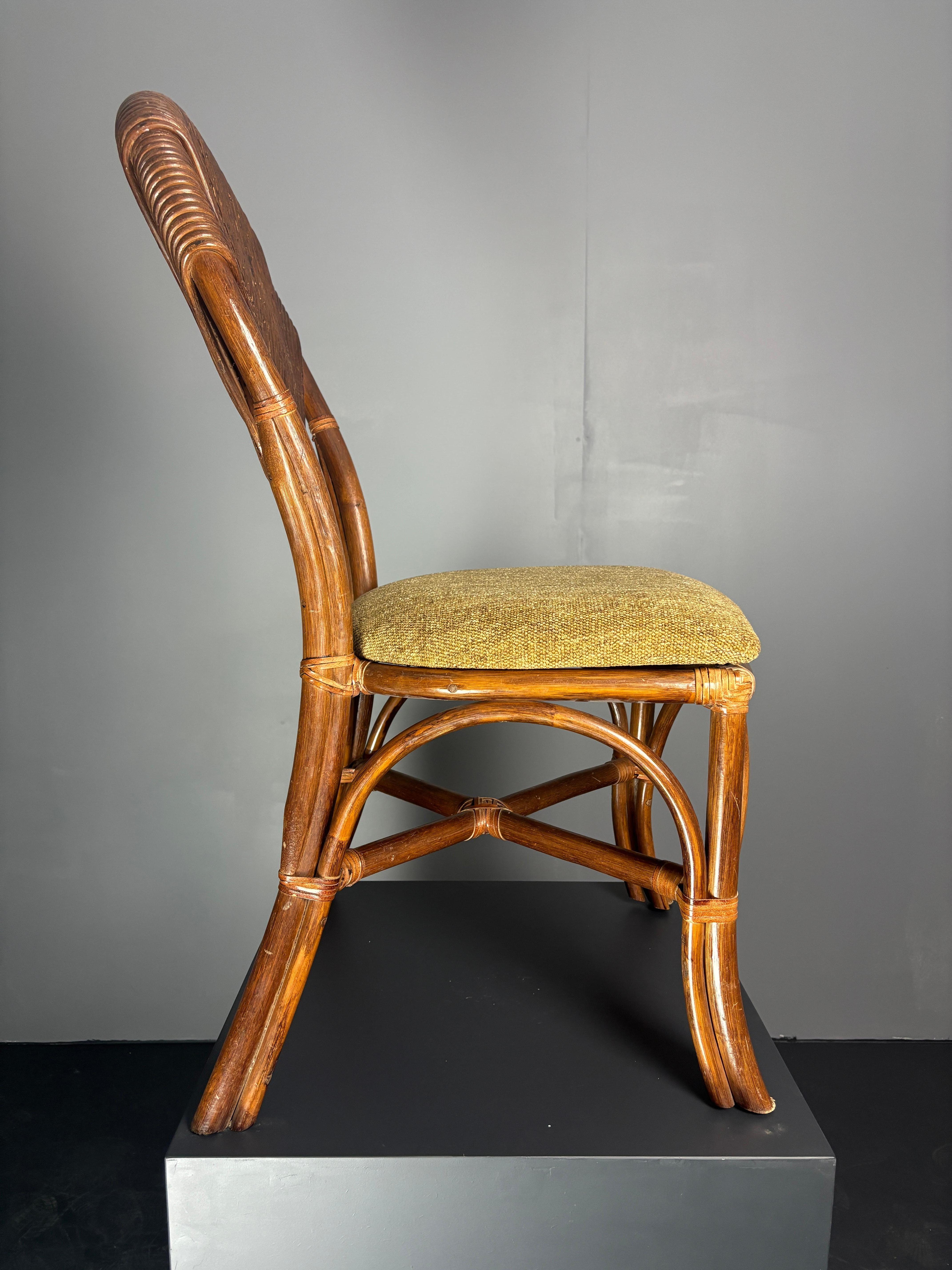 Lot de 10 chaises de salle à manger en roseau, rotin, bambou et feuilles de palmier. en vente 8