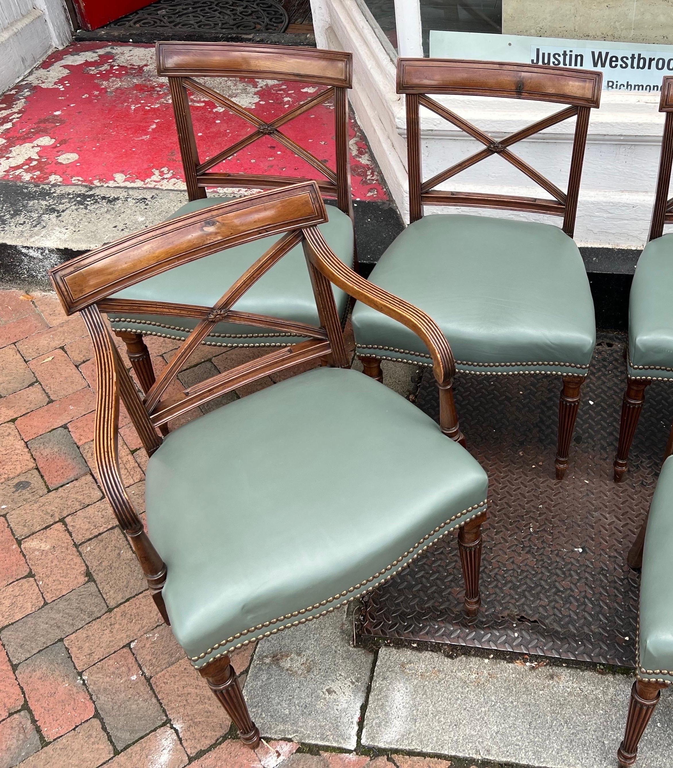 Set of 10 Period English Regency Mahogany Dining Chairs In Good Condition In Charleston, SC