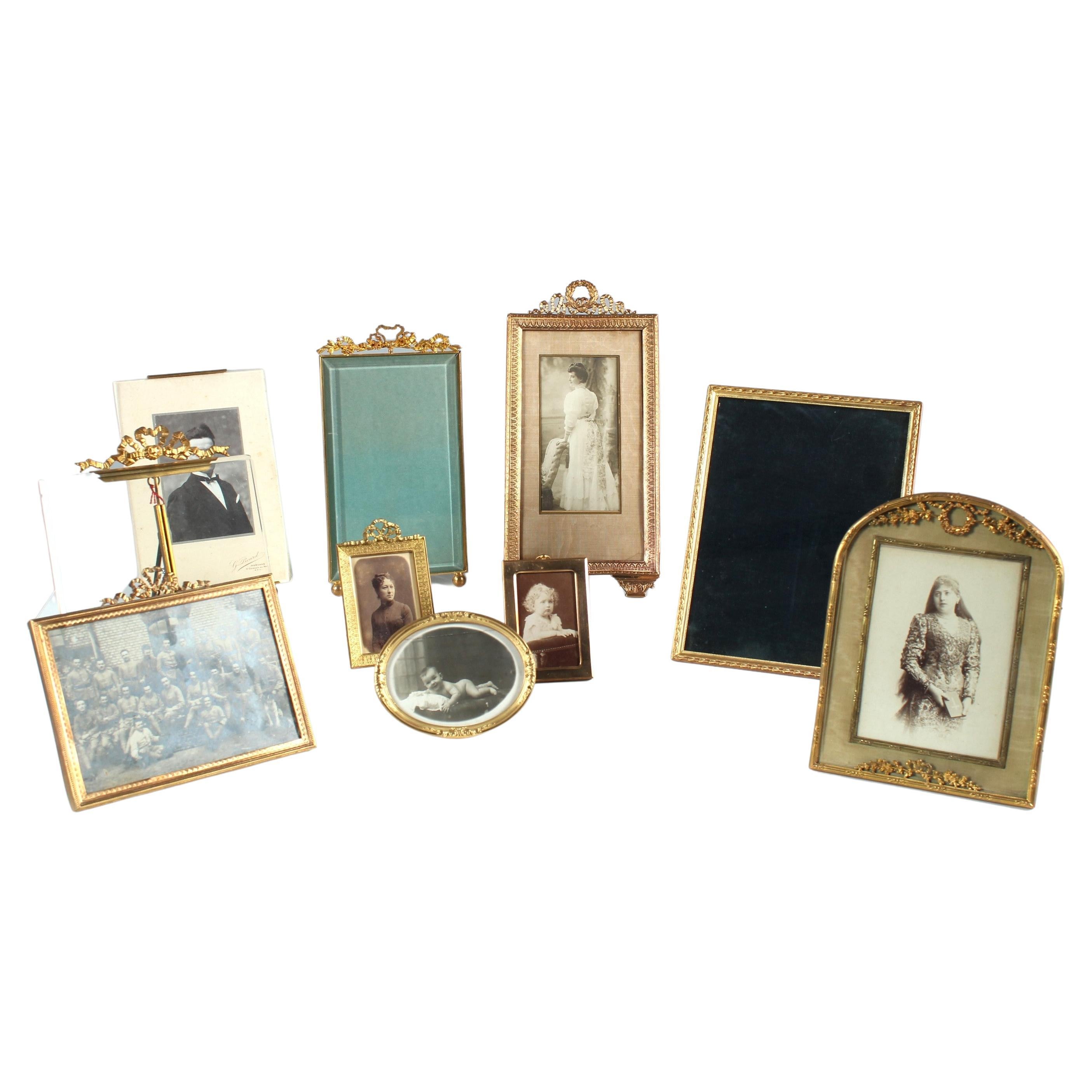 Set of 10 Picture Frames, Art Nouveau, Neoclassicism, 19th - 20th Century For Sale