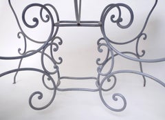Set of Ten Pieces Outdoor Furniture in Light Grey Wrought Iron Late 19th Century