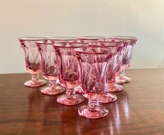 Set of 10 Pink Fostoria Juice Glasses