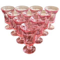 Set of 10 Pink Fostoria Juice Glasses