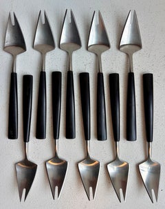 Set of ( 10 ) "Piruett" Cocktail Forks by P. Forssell for Gense, Sweden, 1955