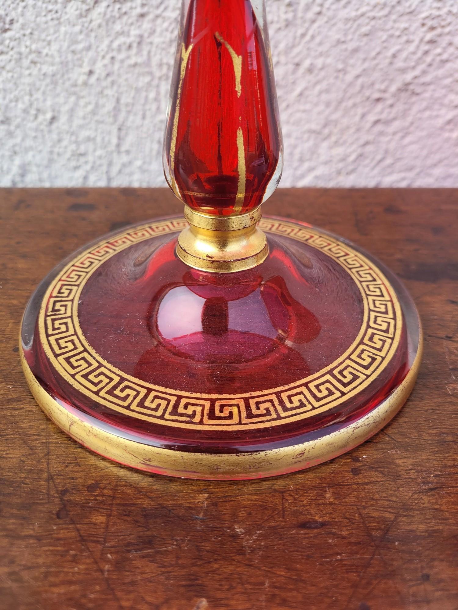 Set Of 10 Plates And 2 Fruit Bowls In Ruby Glass, Late 19th Century For Sale 5
