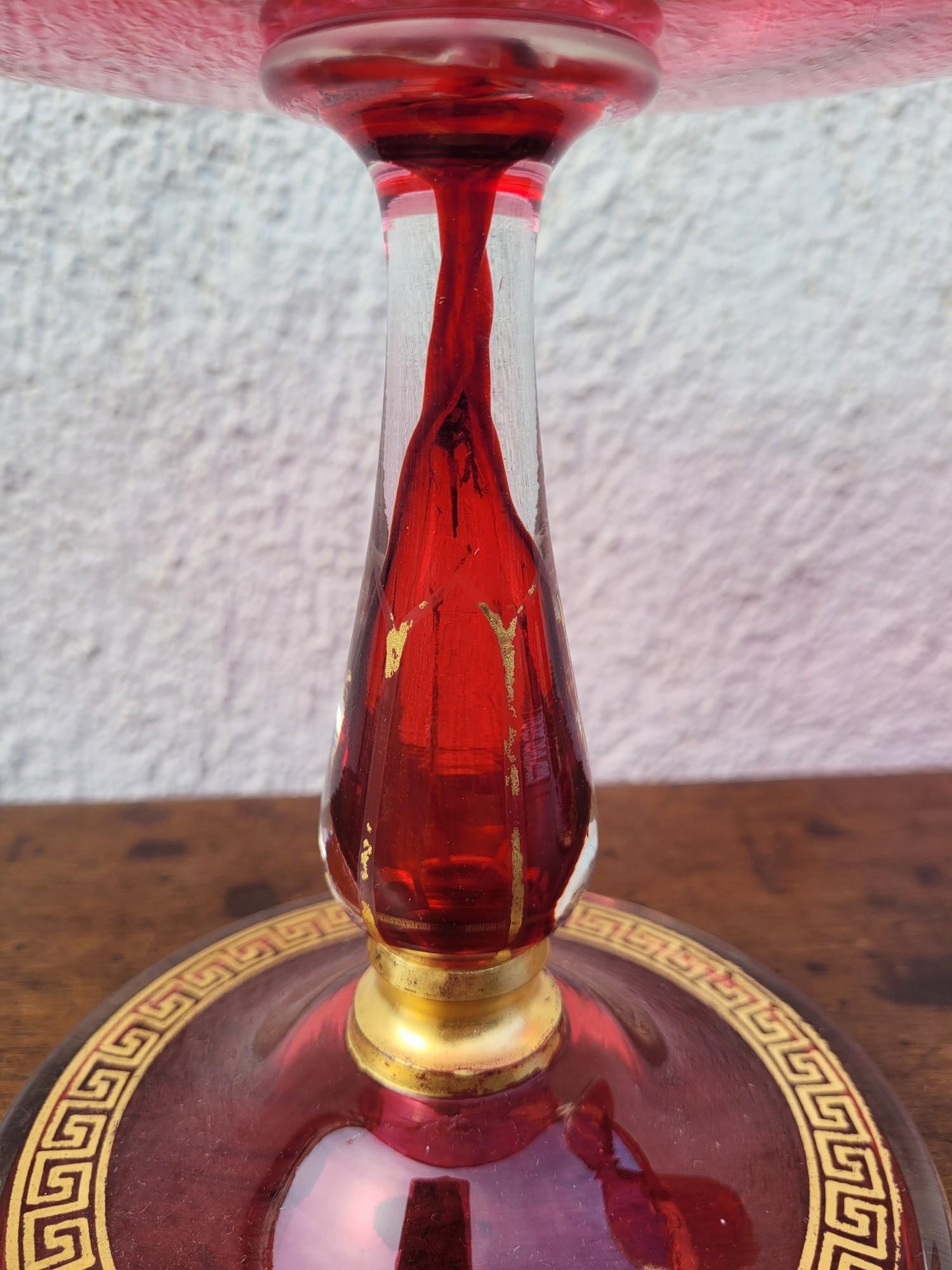 Set Of 10 Plates And 2 Fruit Bowls In Ruby Glass, Late 19th Century For Sale 8