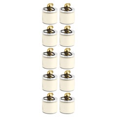 Set of 10 Pomegranate Handcrafted Metal And Gold-plated Scented Candles