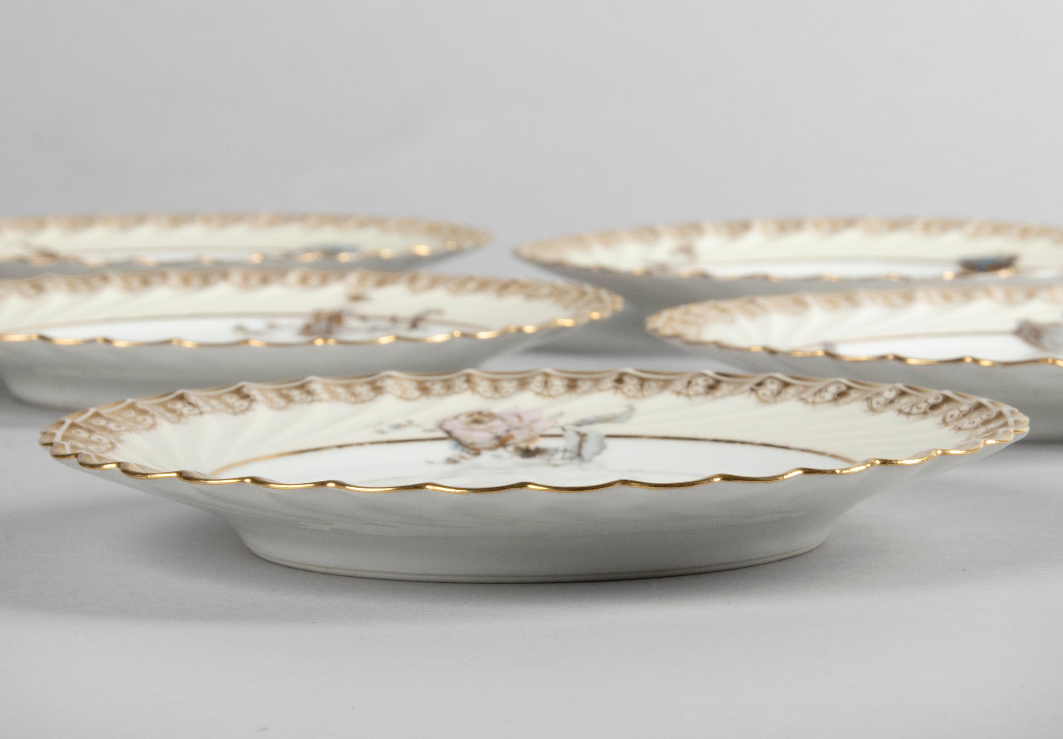 Set of 10 Porcelain Cakeplates Art Nouveau by Haviland Limoges For Sale 7