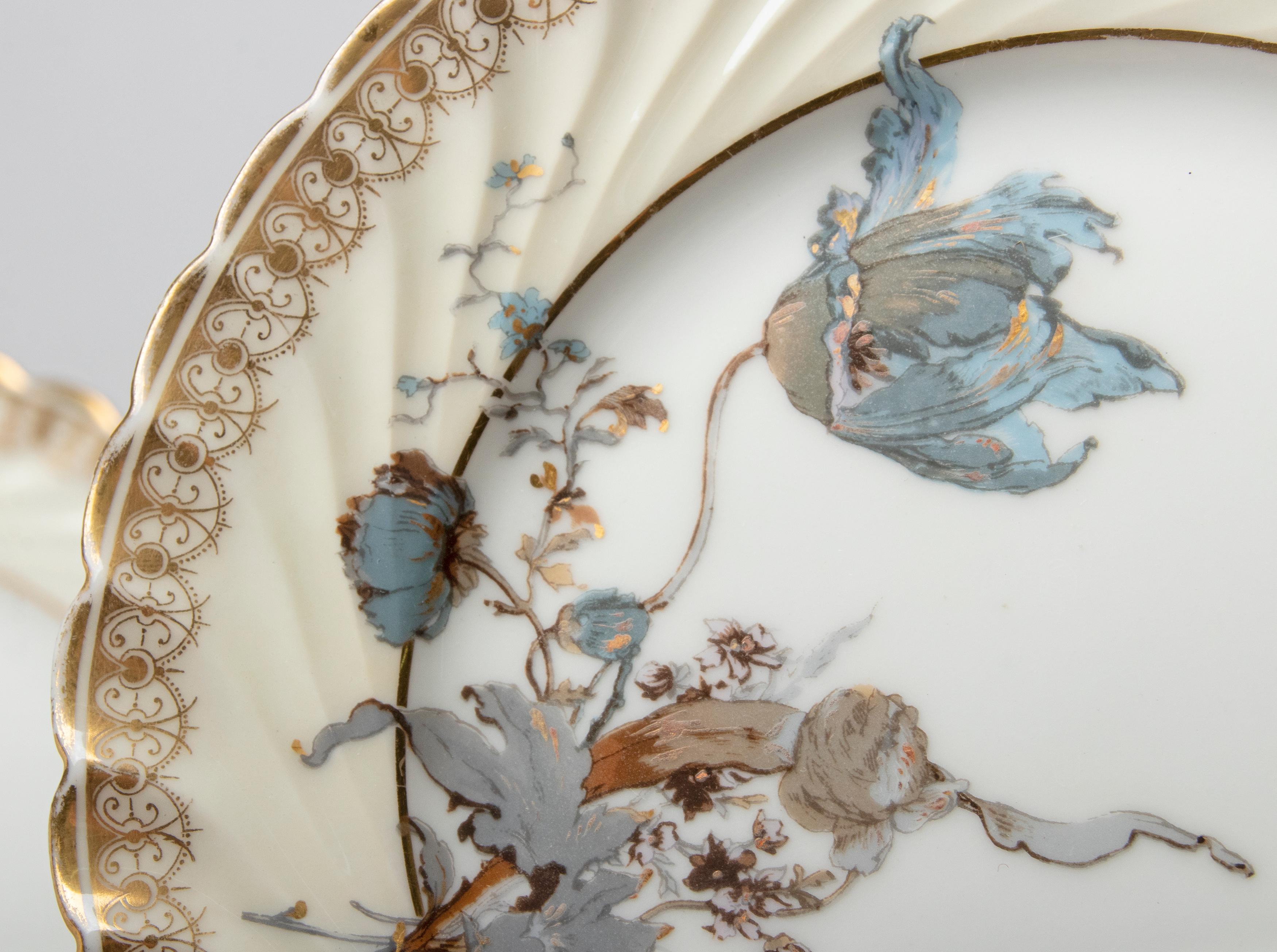 Set of 10 Porcelain Cakeplates Art Nouveau by Haviland Limoges For Sale 8